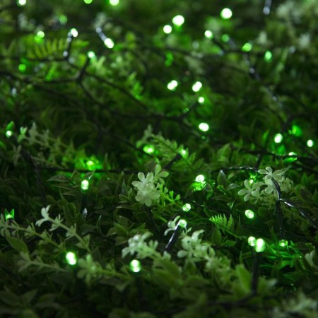Garland “thread” 10 m, IP44, dark thread, 100 LED, green glow, 2 modes, solar battery-1