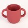 Drunker with a pipe Children's silicone "Try AGAIN", 200 ml., With handles, cherry color