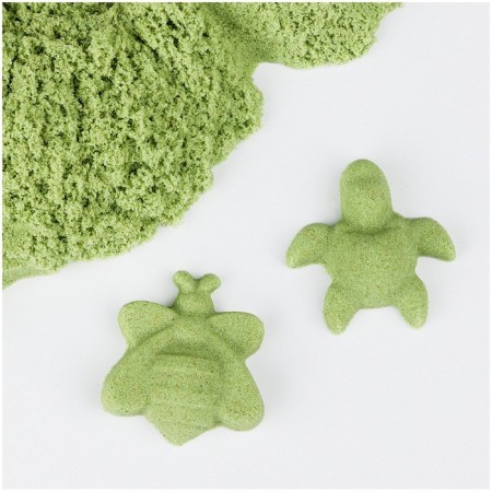 Sand for modeling "Magic sand", green, 500 g, 2 forms.-5