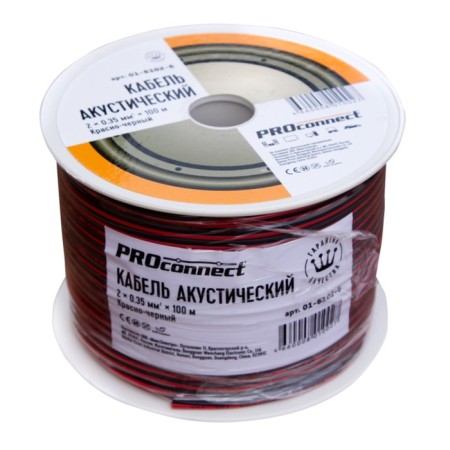 Acoustic cable Proconnect ShVPM, 2 x 0.35 mm2, red-black, bay 100 m