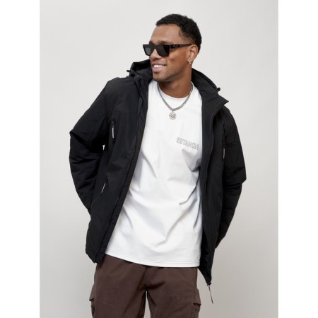 Male spring jacket, size 48, black color-5