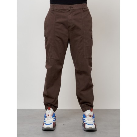 Cargo jeans men, size 56, brown color-4
