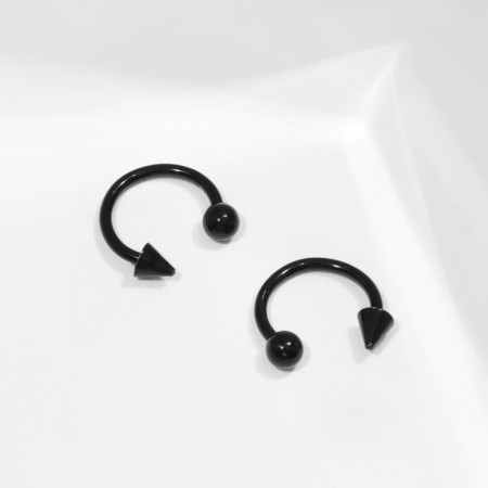 Circular in an eyebrow (piercing) “ball and spike”, d = 10 mm, pair, black color-1