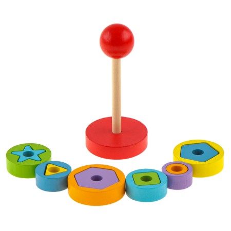 Children's developing pyramid "Figures" 14 × 6.2 × 6.2 cm, according to the Montessori method-4