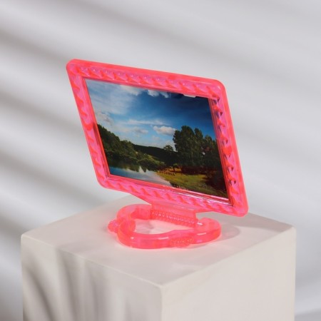 Desktop mirror - suspended, with a frame for a photo, a mirror surface is 11 × 9 cm, color mix-2