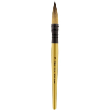 Synthetic brush, round, gamma "Gold Brush" No. 12, French mount, short handle-1