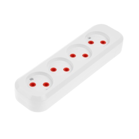 Rosetic TDM block "People" 2P, 4 nests, 10A, 250V, without grounding, white, SQ1806-0419