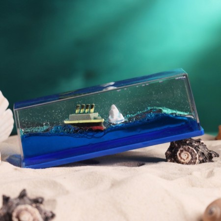 Ship in liquid, anti -stress "Titanic" 15 x 5.5 x 5.3 cm-3