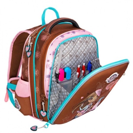 Frame backpack 35 x 28 x 13 cm, Across 193, filling: bag, brown ACR22-193-6-4