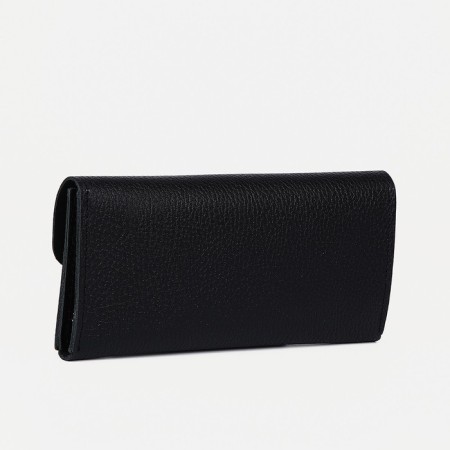 Women's wallet on the button, black color-1