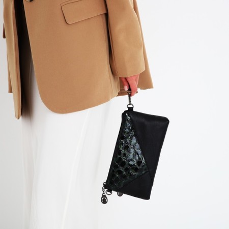 Lightning bag bag, black/green color-8