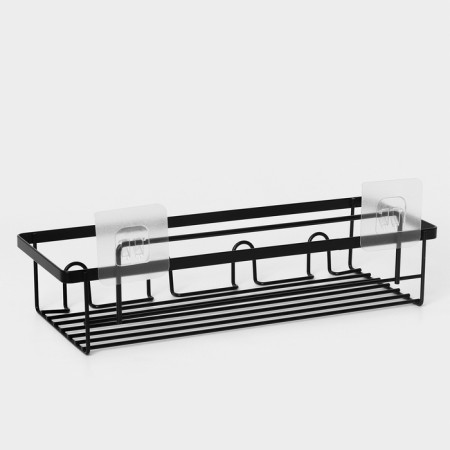 Bath shelf straight, 33 × 12 × 9 cm, black color-6