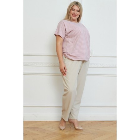 Female trousers, size 54, beige color-1