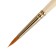 Synthetic brush, round, hard, shortened insert, rubloff series 1310 No. 4, short handle is saturated with varnish, yellow clip
