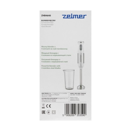 Zelmer ZHB4640 Bleader, Poster, 1100 W, 2 speeds, turbo mode, white-silver regime-7