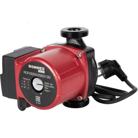 Circulation pump Rommer Profi 25/60-130, 93 watts, pressure 6 m, 3.53 l/min, cable 1.3 m