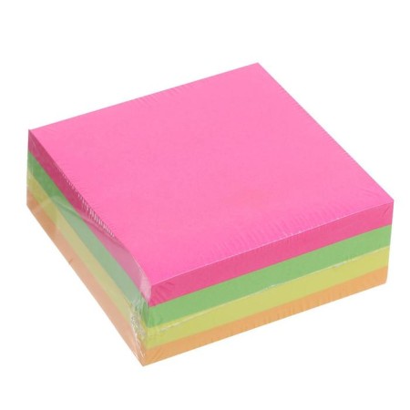 Block with a sticky edge of 76 mm x 76 mm, 320 sheets, fluorescent, 4 colors-1