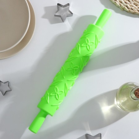Skalka confectionery "Leaves", 39 cm, working part 25 cm, textured, green color
