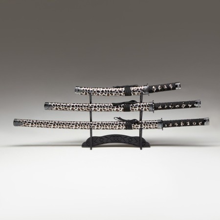 Suv. Product Katana 3V1 on a stand, scabbard leatherette, gray leopard 47/70/89cm-1
