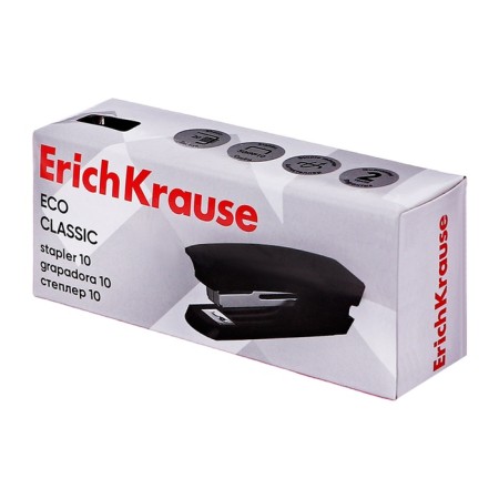 Stapler Erichkrause Eco No. 10, up to 20 sheets, compact, built -in anti -stepler, black-9