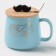 Ceramic mug with a spoon "Mr.", 380 ml, blue color