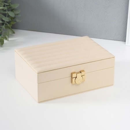 Casket to the leatherette for jewelry "Sweet. Strips" Dairy 14x20x8 cm