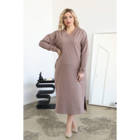 Women's dress, size 54, beige color-11