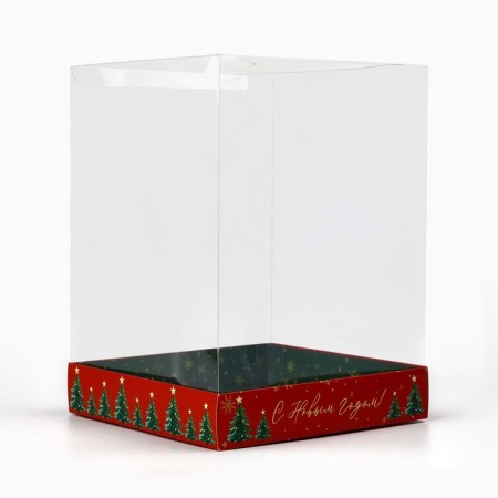 Box for confectionery "with new happiness", 15 x 15 x 20 cm, new year-2