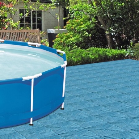 Modular coating, 40 × 40 × 1.8 cm, plastic, blue, set 6 pcs.-6