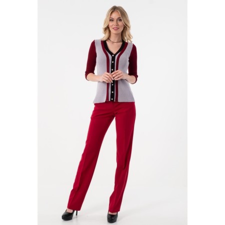 Female jumper, size 42, black color, burgundy-6