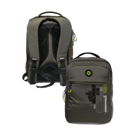 School backpack, 39 x 26 x 19 cm, Grizzly, ergonomic back, laptop department, khaki