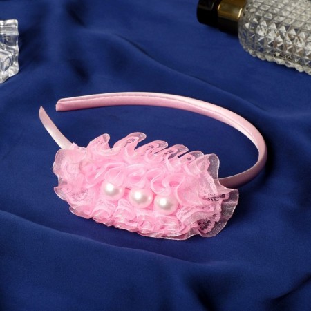 Hair cap "graduate" beads lace, 0.8 cm, pink