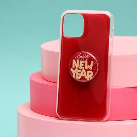 New Year's gift set, a case for a phone with a Happy New Year holder, on the iPhone 11 Pro-1