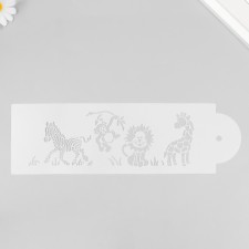 African animals plastic stencil of plastic 33x9.5 cm
