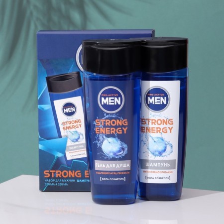 Gift set for men Strong Energy: shower gel, 250 ml + shampoo, 250 ml