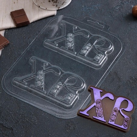 Form for chocolate and sweets Plastic "Cho -XV", 21 × 14 cm, transparent color