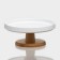Ceramic dessert stand with a lid-pneaking on a wooden leg Bellatenero, D = 24 cm, white color