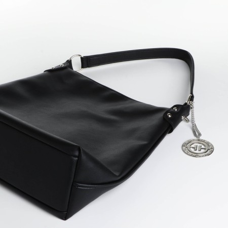 Lurch bag with a zipper, textura, average size, black color-4