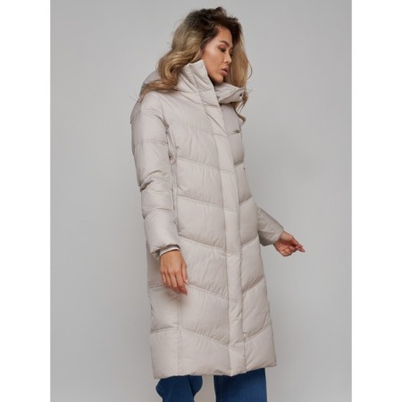 Coat insulated winter female, size 50, light-gray color-8
