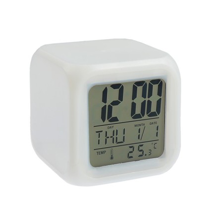 Luazon LB-03 alarm clock, date, temperature, white-1