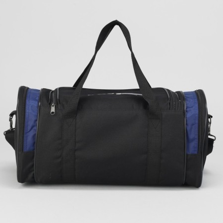 Sports bag with lightning, 3 outer pockets, long belt, black/blue color-2