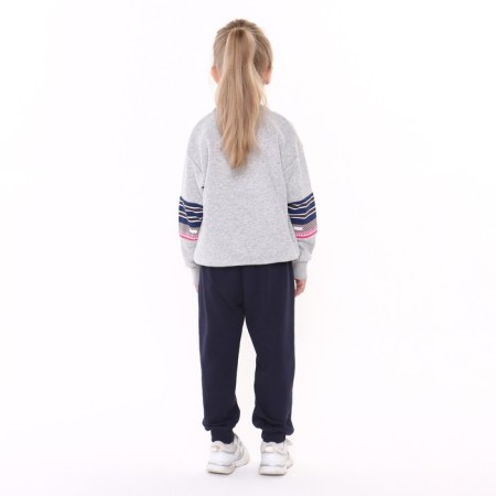 Sweatshirt for girls, gray color, height 152-158cm-3