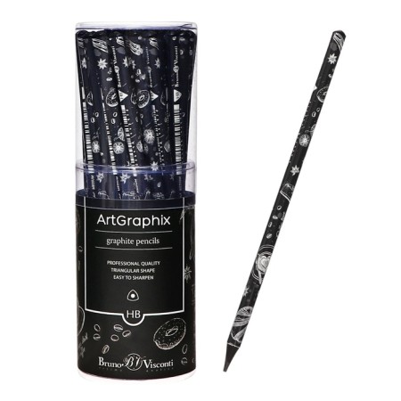 Pencil b/g design BrunovisConti Artgraphix. Caffè nero.time, trihedral, hb, 3mm