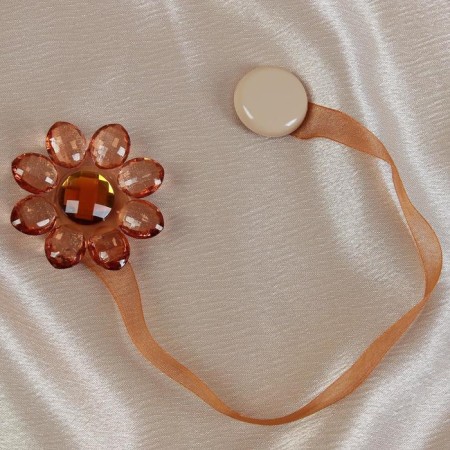 Picking for curtains "Flower", 6 × 6 cm, brown color-1