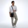 Male bag over the shoulder, Textura, external pocket, black color