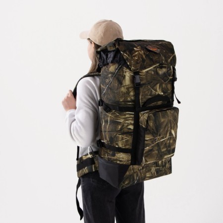 Tourist backpack, 70 l, department on screed with a lace, 3 outer pockets, with extension, Huntsman, Kamysh color-11