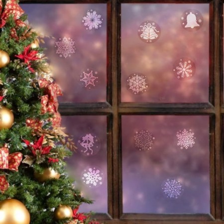 A set of stickers "New Year" snowflakes and bells, 29.2 x 38.1 cm-4