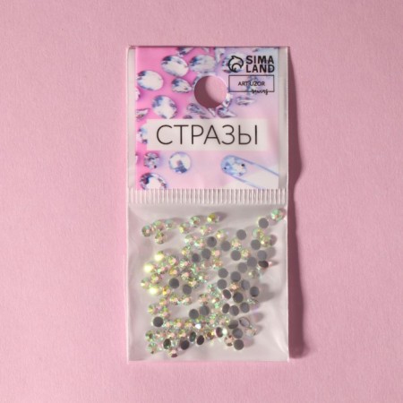 Thermoclayes “truncated cone”, with holography, glass, ss10, d = 2.8 mm, 100 pcs-4