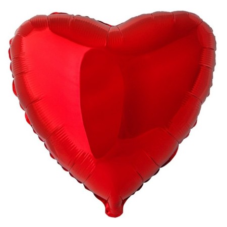 Foil ball 18 "heart" without a pattern, metal, red color