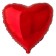 Foil ball 18 "heart" without a pattern, metal, red color